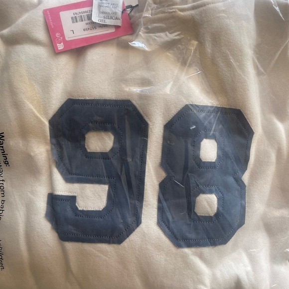 Edikted Cream and Blue Oversized Hoodie Sweatshirt - Picture 3 of 4